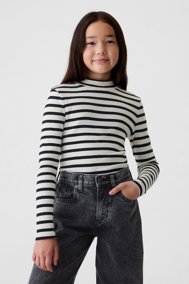 Gap Blue Ribbed Mock Neck T-Shirt (4-13yrs) - Image 1 of 4