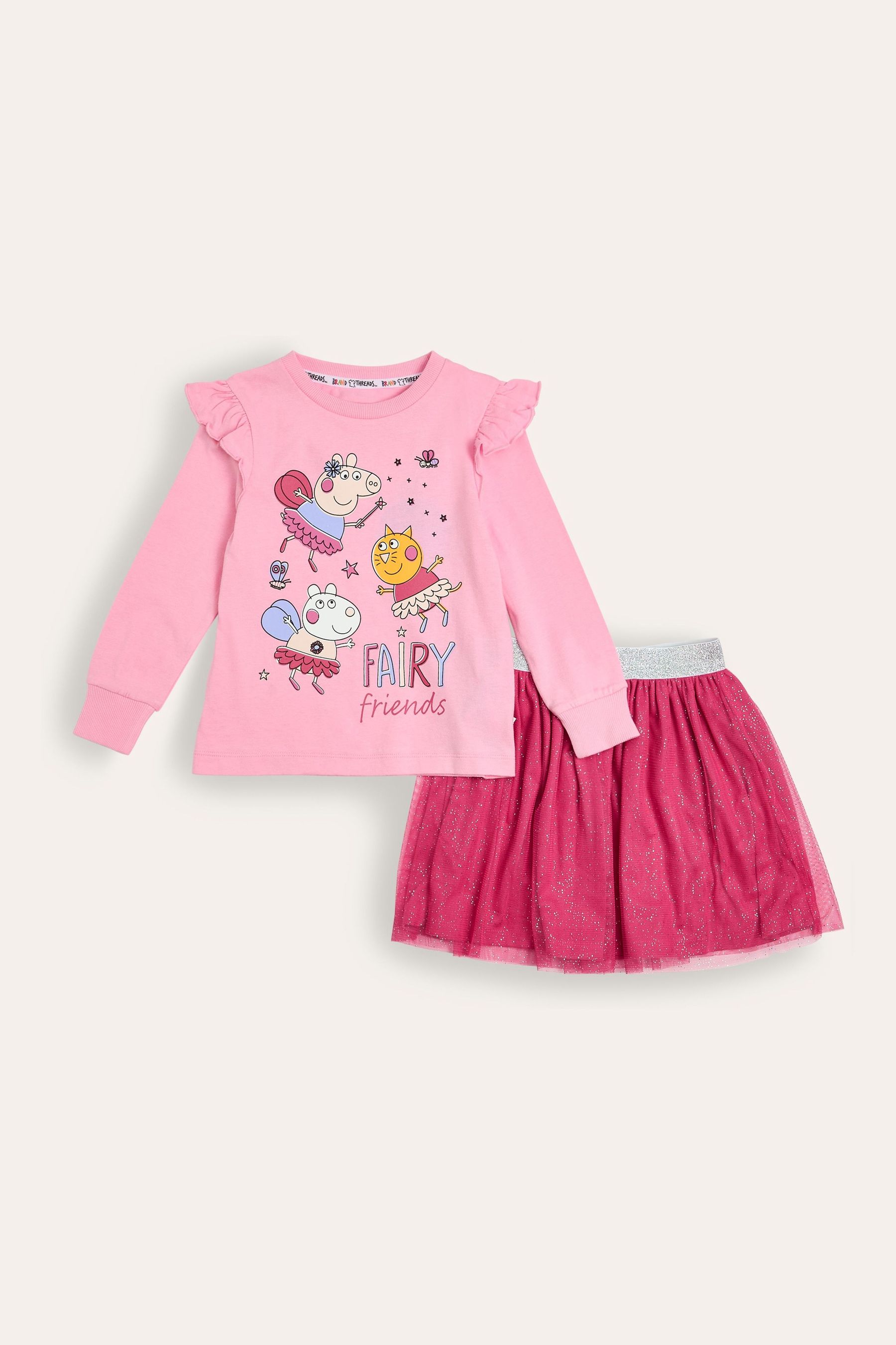 Buy Brand Threads Pink Girls Peppa Pig 100 Cotton Top And Tutu Set from the Next UK online shop
