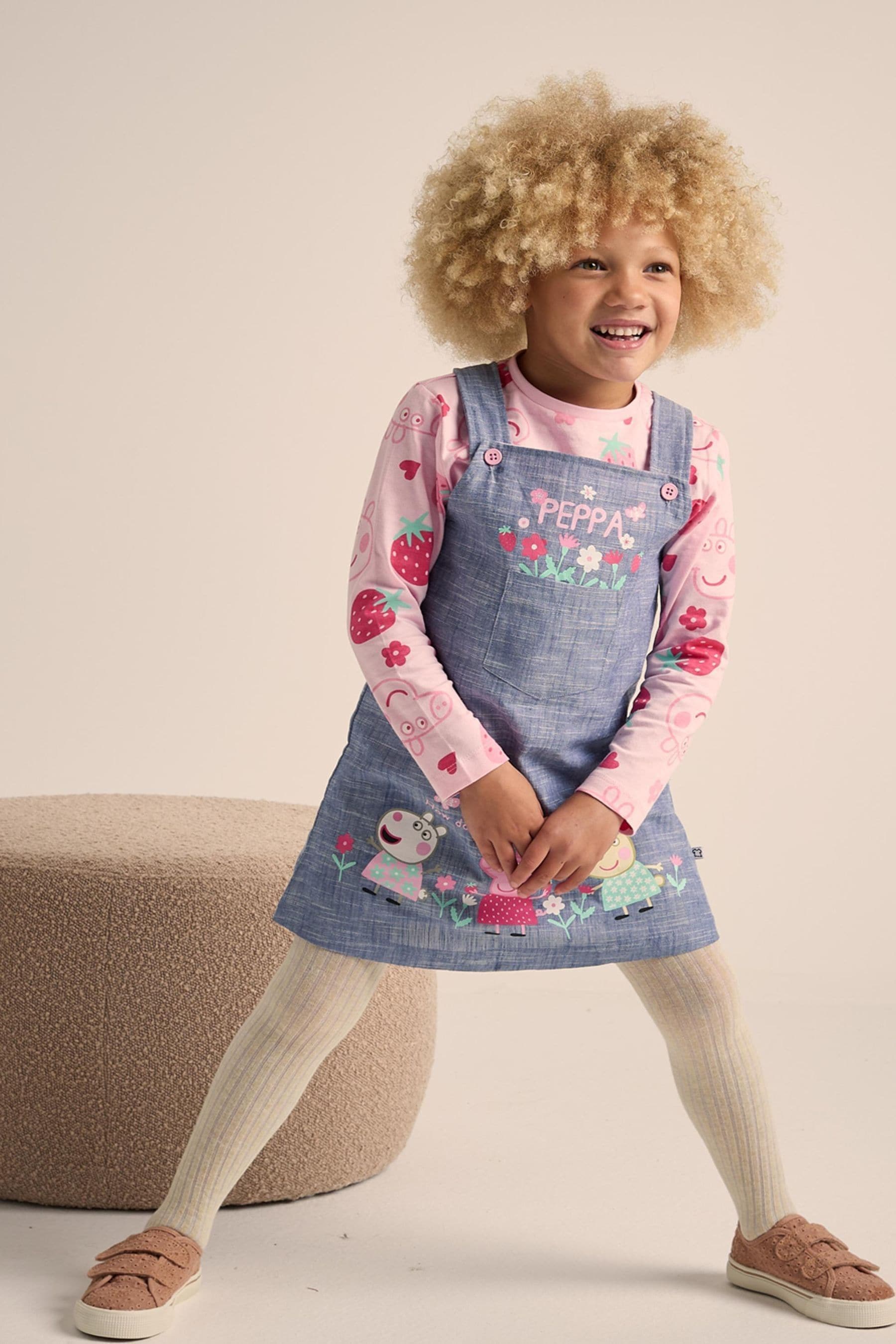 Buy Brand Threads Pink Girls Peppa Pig Pinafore 100 Cotton Dress Set from Next Luxembourg