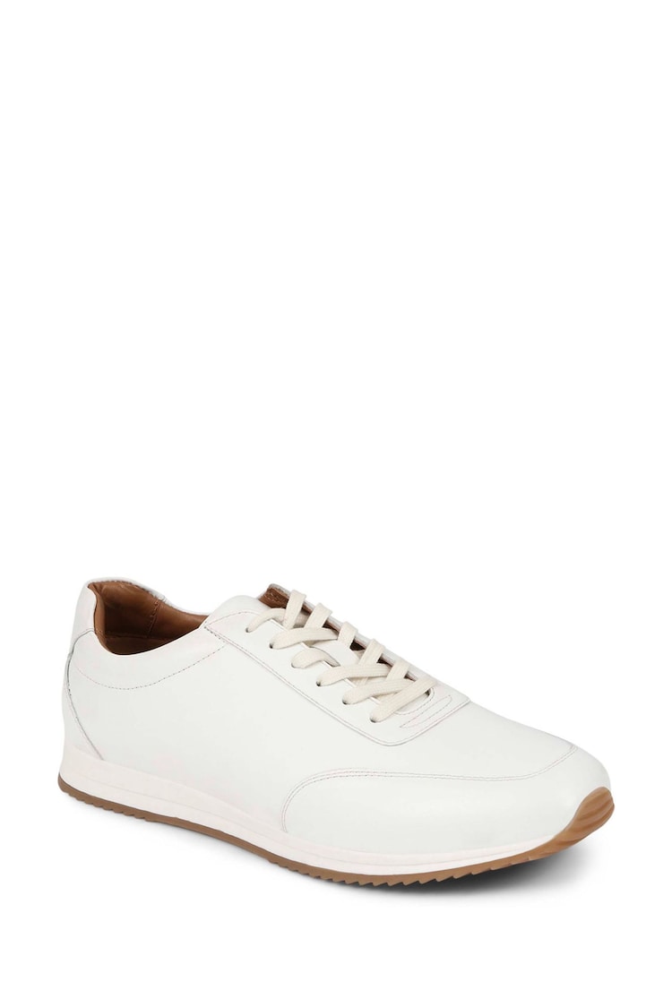 Jones Bootmaker Southend2 Leather White Trainers - Image 2 of 6