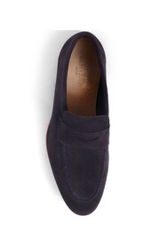 Jones Bootmaker Blue Rake Leather Loafers - Image 4 of 5