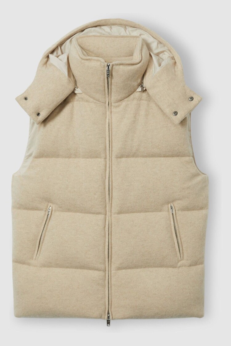 LES 100 CIEL Stone Reiss | Les 100 Ciels Brushed-Cashmere Down Gilet - Image 2 of 6