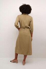 Kaffe Natural Nanna Cargo 3/4 Sleeve Shirt Dress - Image 2 of 6