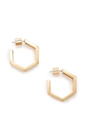 AllSaints Gold Tone Hexagon Hoop Earrings - Image 1 of 3