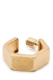 AllSaints Gold Tone Hexagon Hoop Earrings - Image 2 of 3