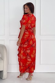 Girl In Mind Orange/Red Farren Wrap Maxi Dress - Image 3 of 4