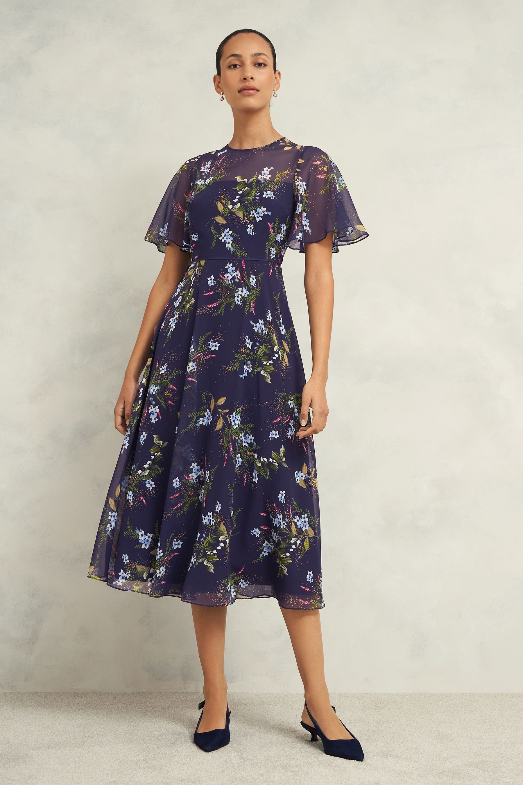 Hobbs navy blue dress top