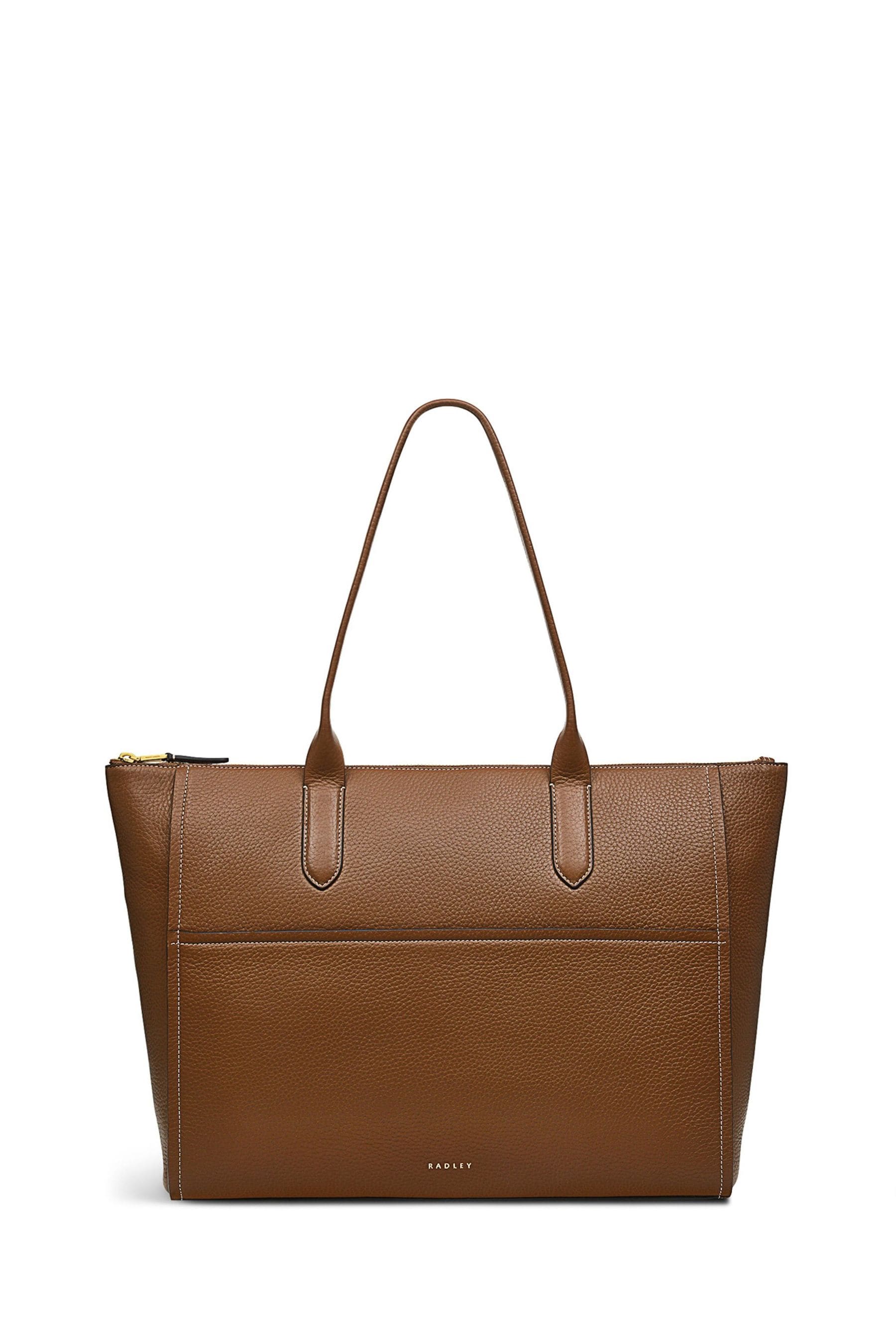 Radley London Medium Oak Street Zip Top Tote Bag ONE BROWN Womens