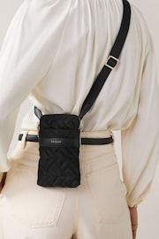 Radley London Medium Holland Park Quilt Zip Around Phone Cross-Body Black Bag - Image 5 of 5