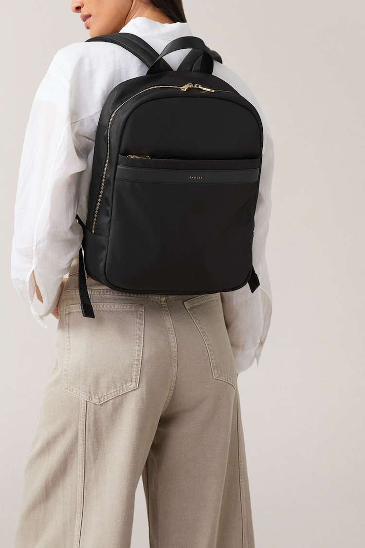 Radley London Medium Holland Park Zip Top Black Backpack - Image 4 of 4