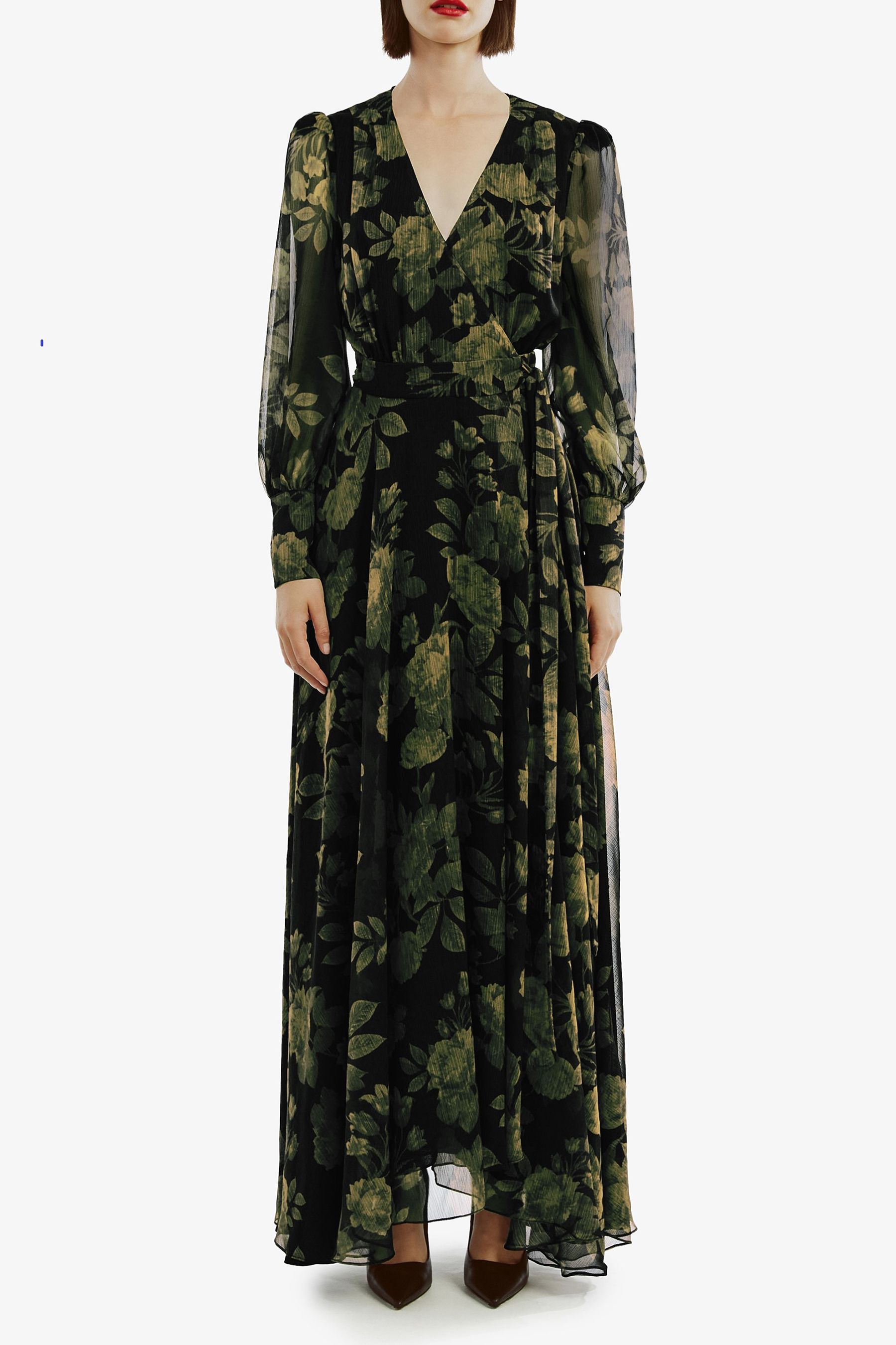 Bardot Green Lucianna Maxi Wrap Dress