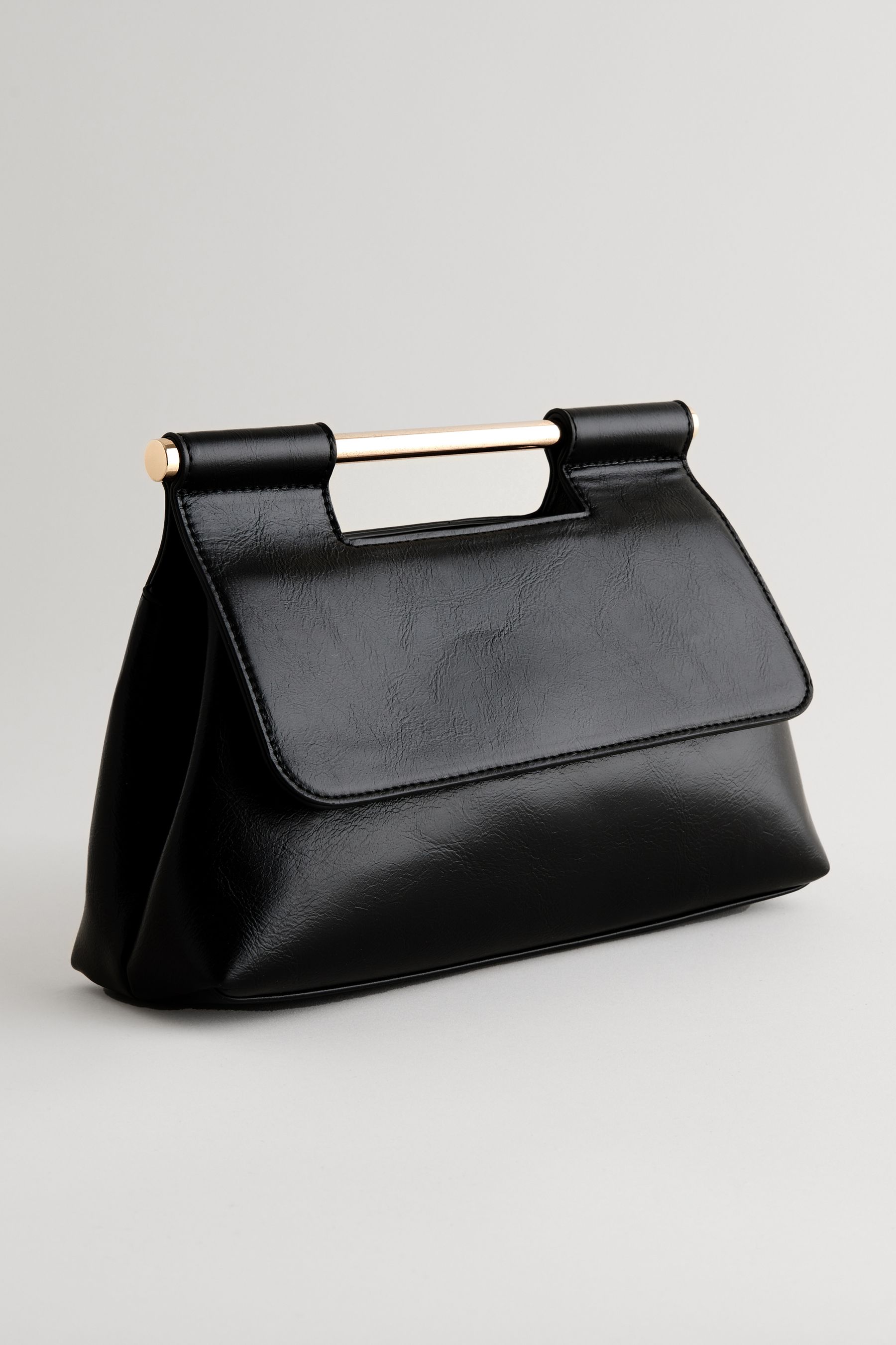Black Handle Clutch Bag