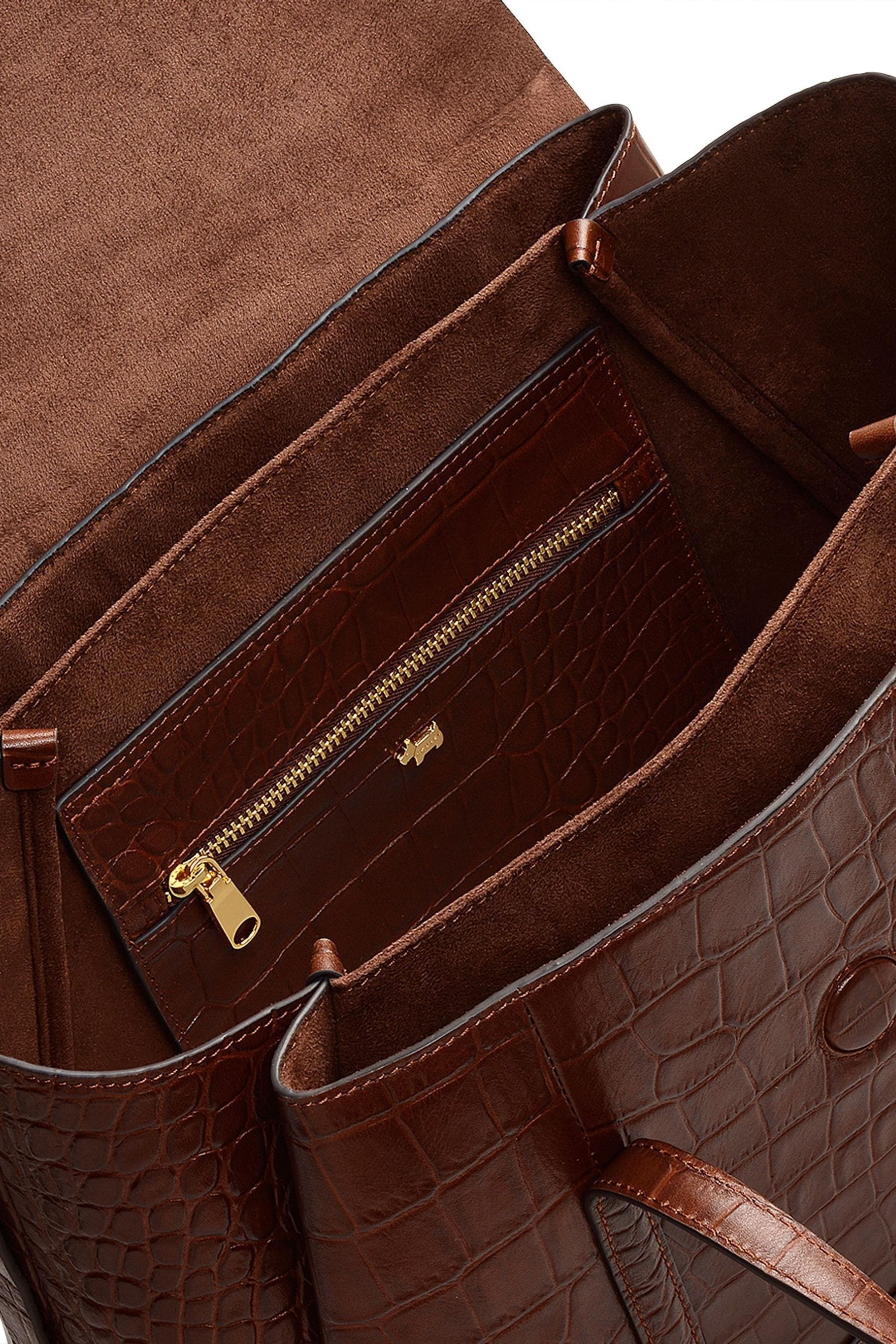 Buy Radley London Medium The Chancery Faux Croc Flapover Grab Brown Bag from Next Luxembourg