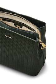 Radley London Medium Green Dukes Place Icon Weave Emboss Compartment Cross-Body Bag - Image 3 of 5