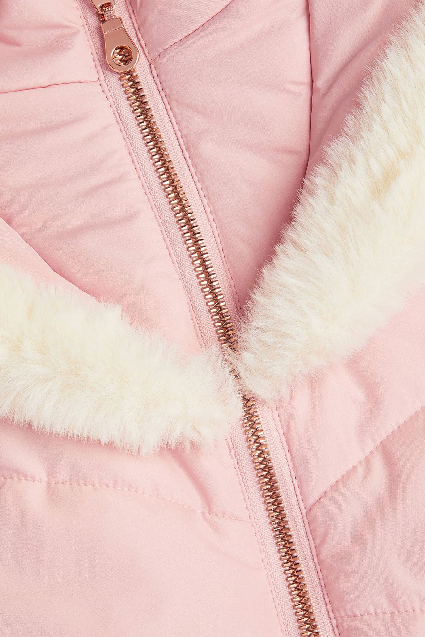 Pink hooded puffer coat clearance