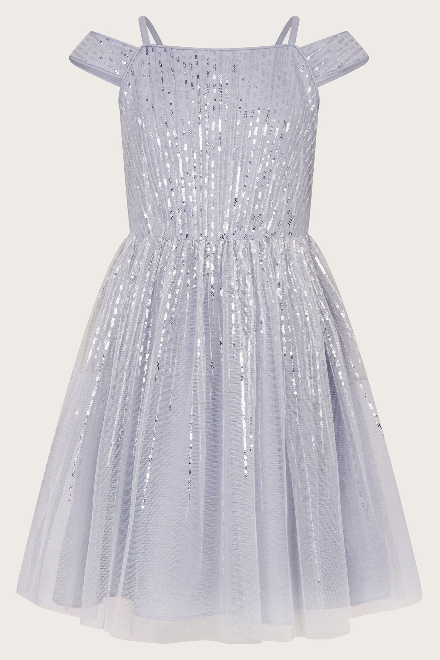 Monsoon Silver Sadie Sequin Prom Dress