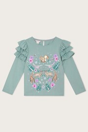 Monsoon Green Woodland Embellished Long Sleeve Top - Image 1 of 3