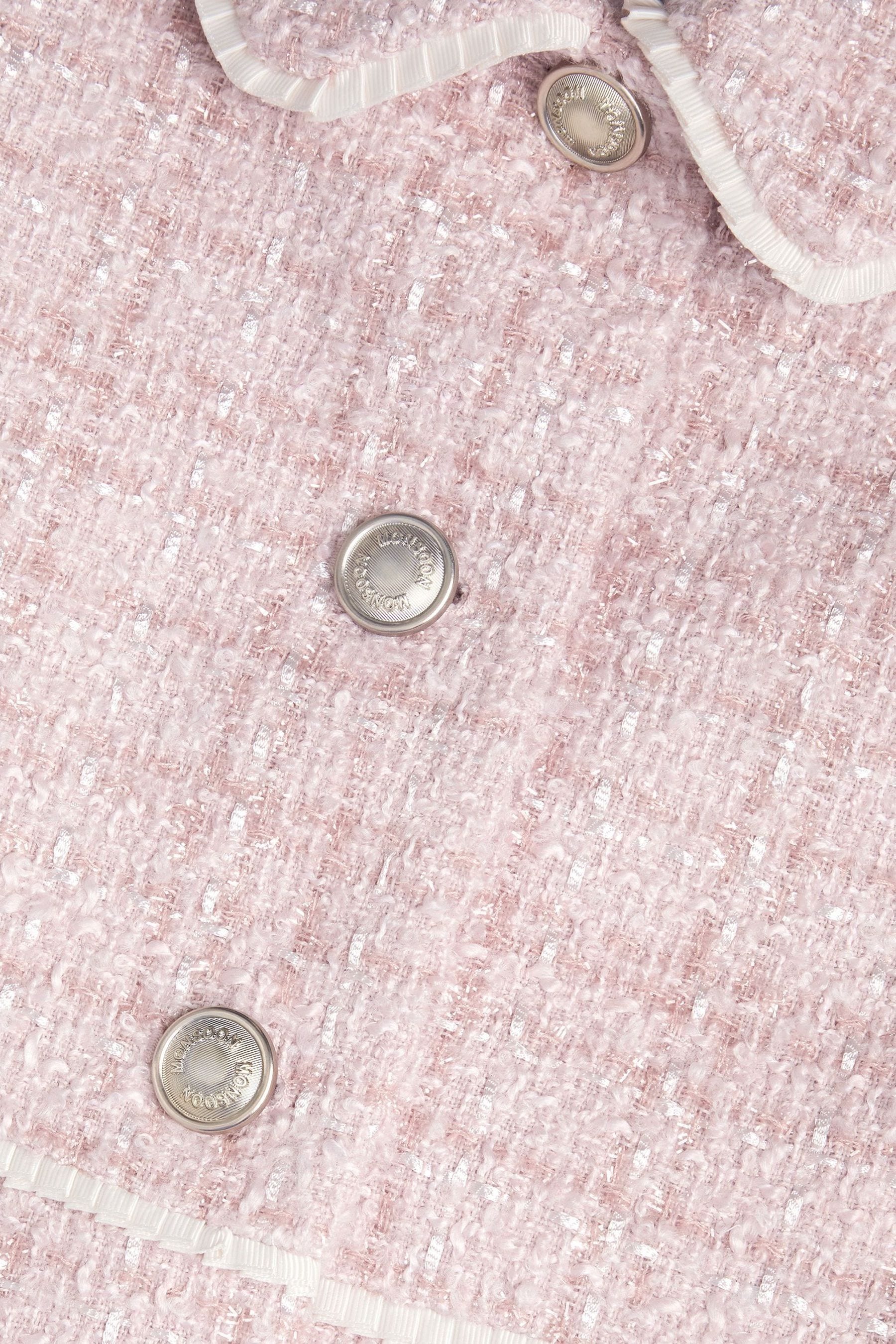 Buy Monsoon Pink Tweed Collar Coat from Next Luxembourg