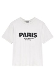 Mint Velvet Cream Paris Slogan T-Shirt - Image 7 of 8