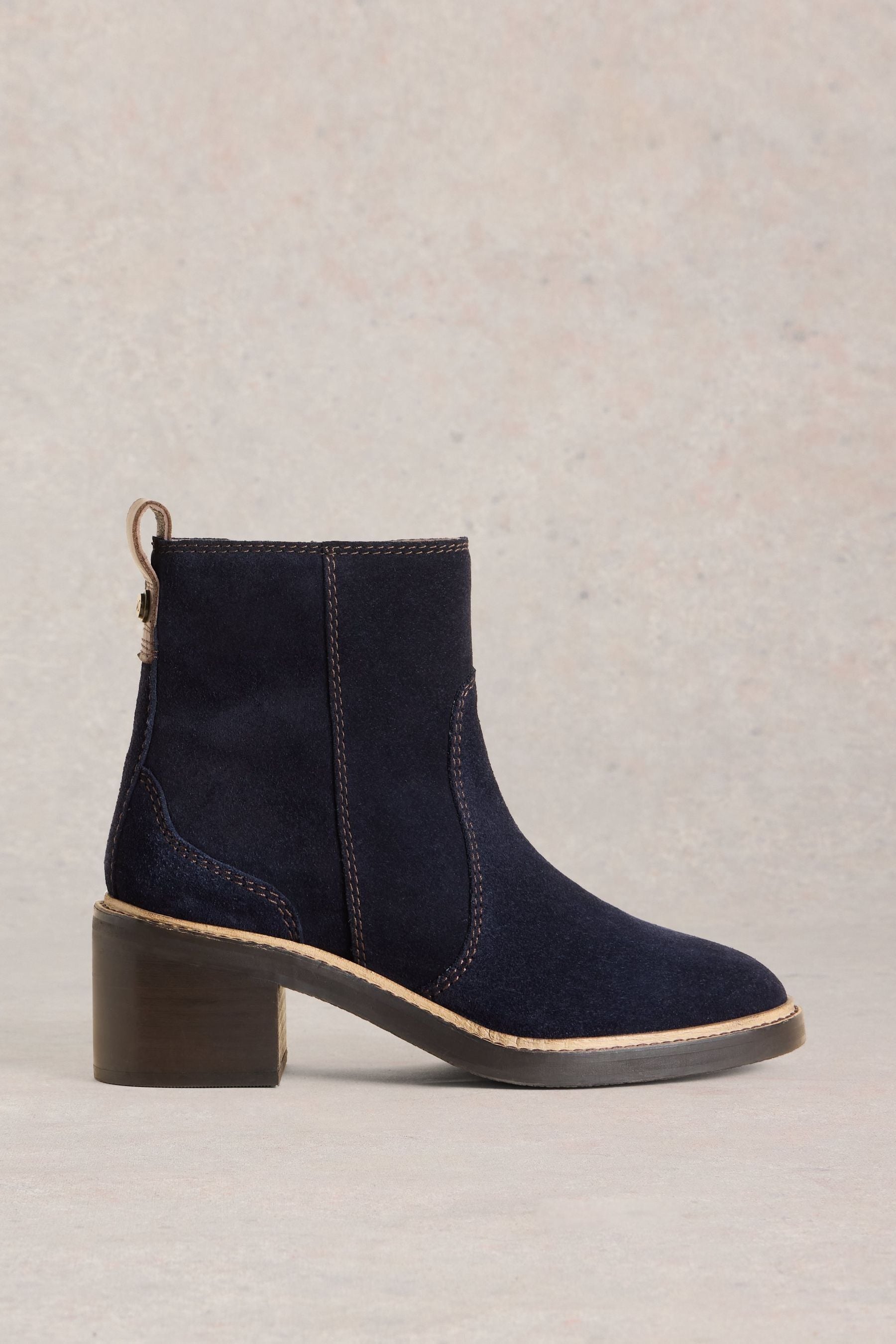 Buy White Stuff Blue Cleo Block Heel Boots from Next New Zealand
