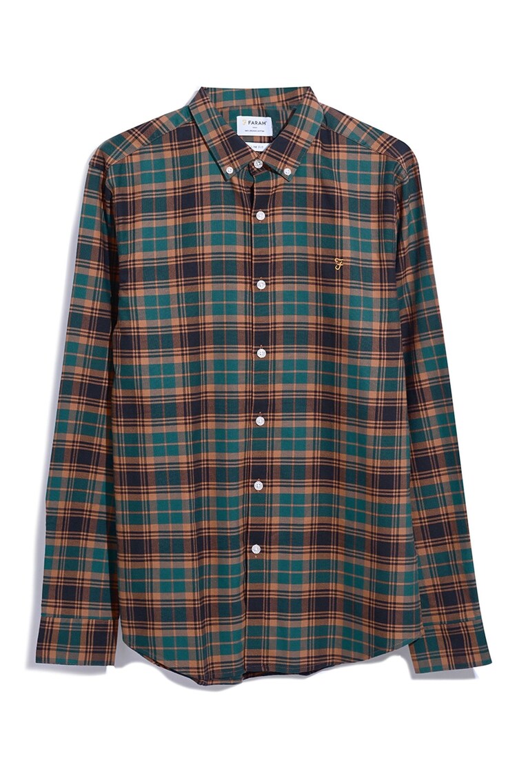 Farah Green Brewer Check Long Sleeve Shirt - Image 5 of 5