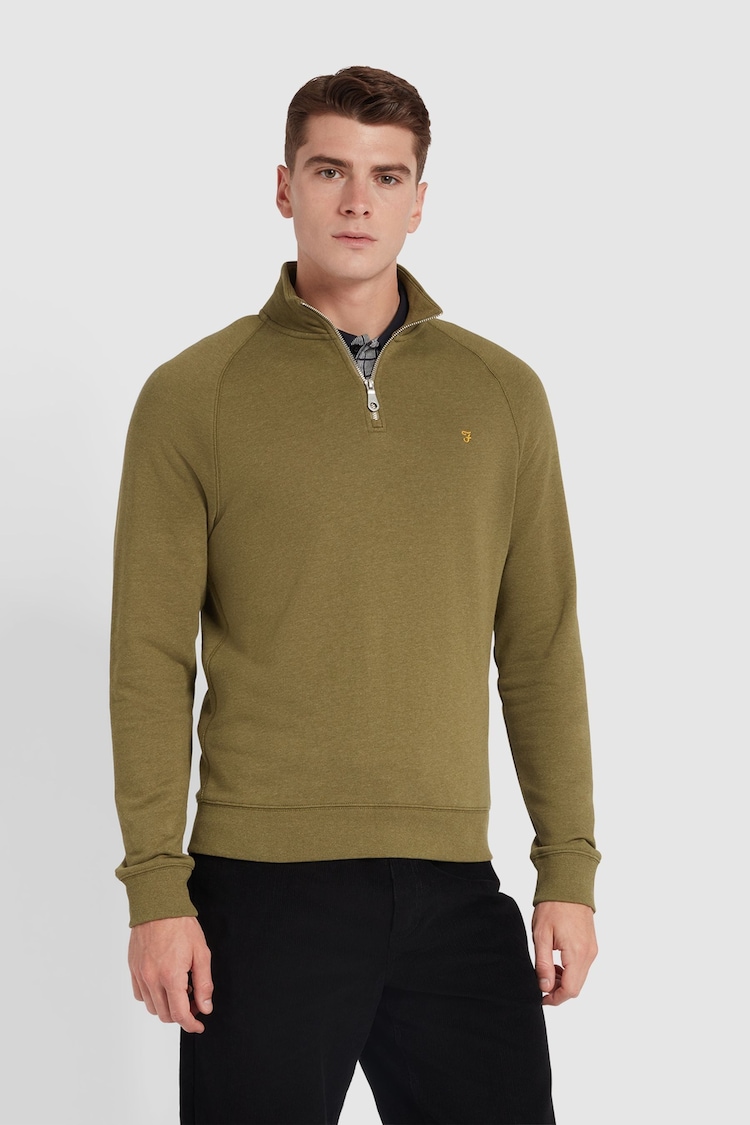 Farah Green Jim Quarter-Zip Sweatshirt - Image 1 of 5