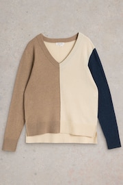 White Stuff Natural Maggie V-Neck Jumper - Image 5 of 6