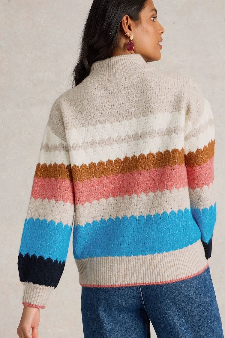 White Stuff Natural Shelly Colour Block Jumper - Image 2 of 6