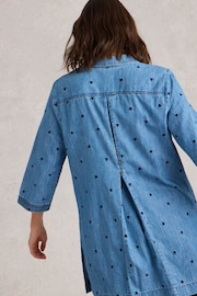 White Stuff Blue Blaire Denim Embroidered Tunic - Image 2 of 6