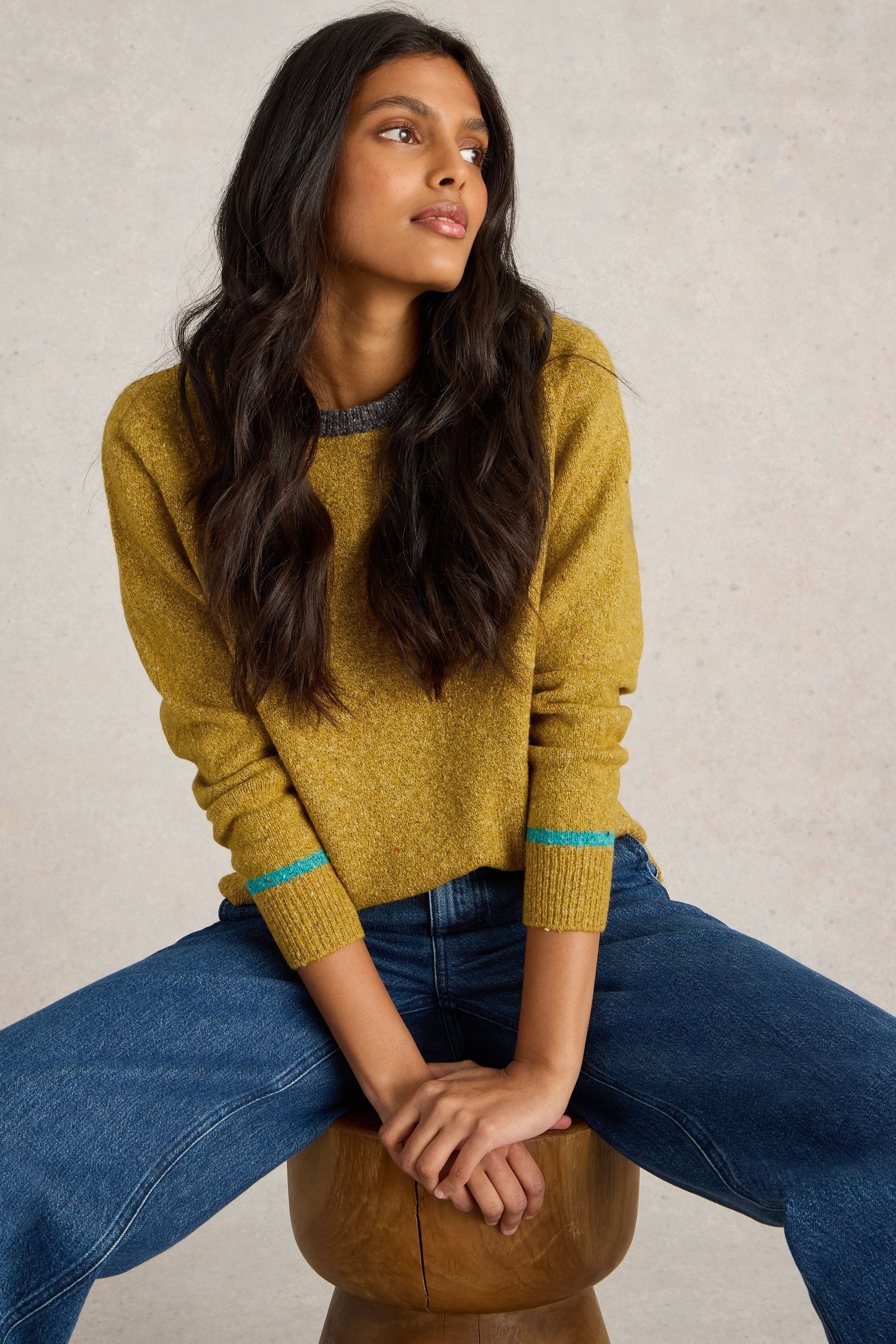 White and yellow sweater discount