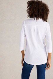 White Stuff White Missy Longline Mix Shirt - Image 2 of 6