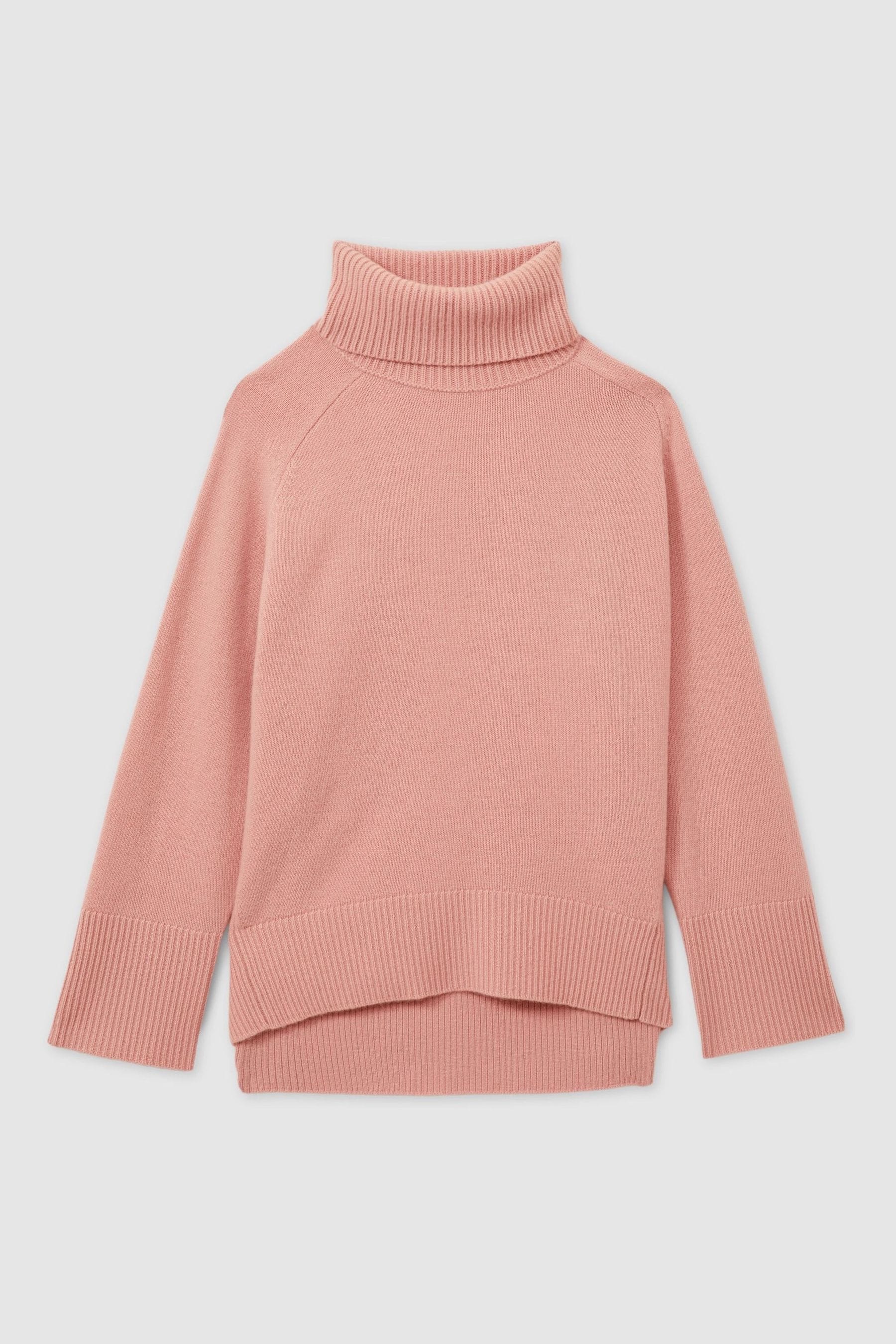 White cashmere roll neck jumper cheap
