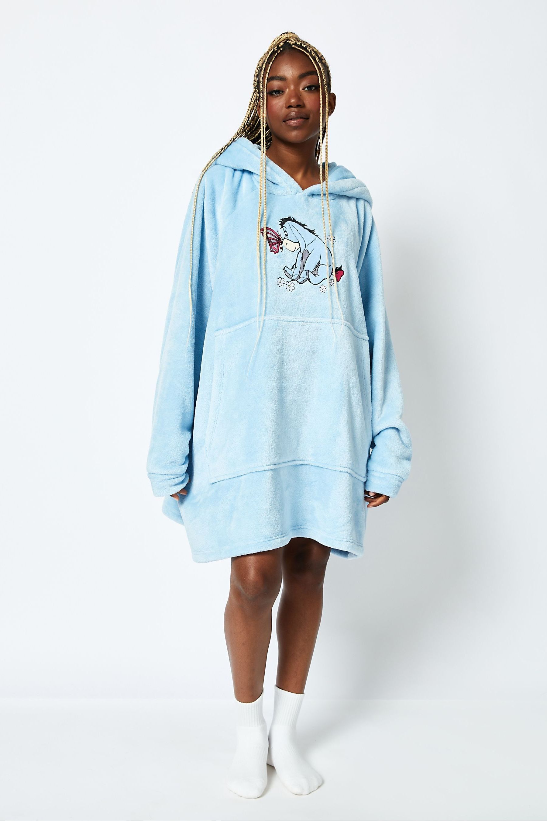 Eeyore hooded fleece throw for adults clearance