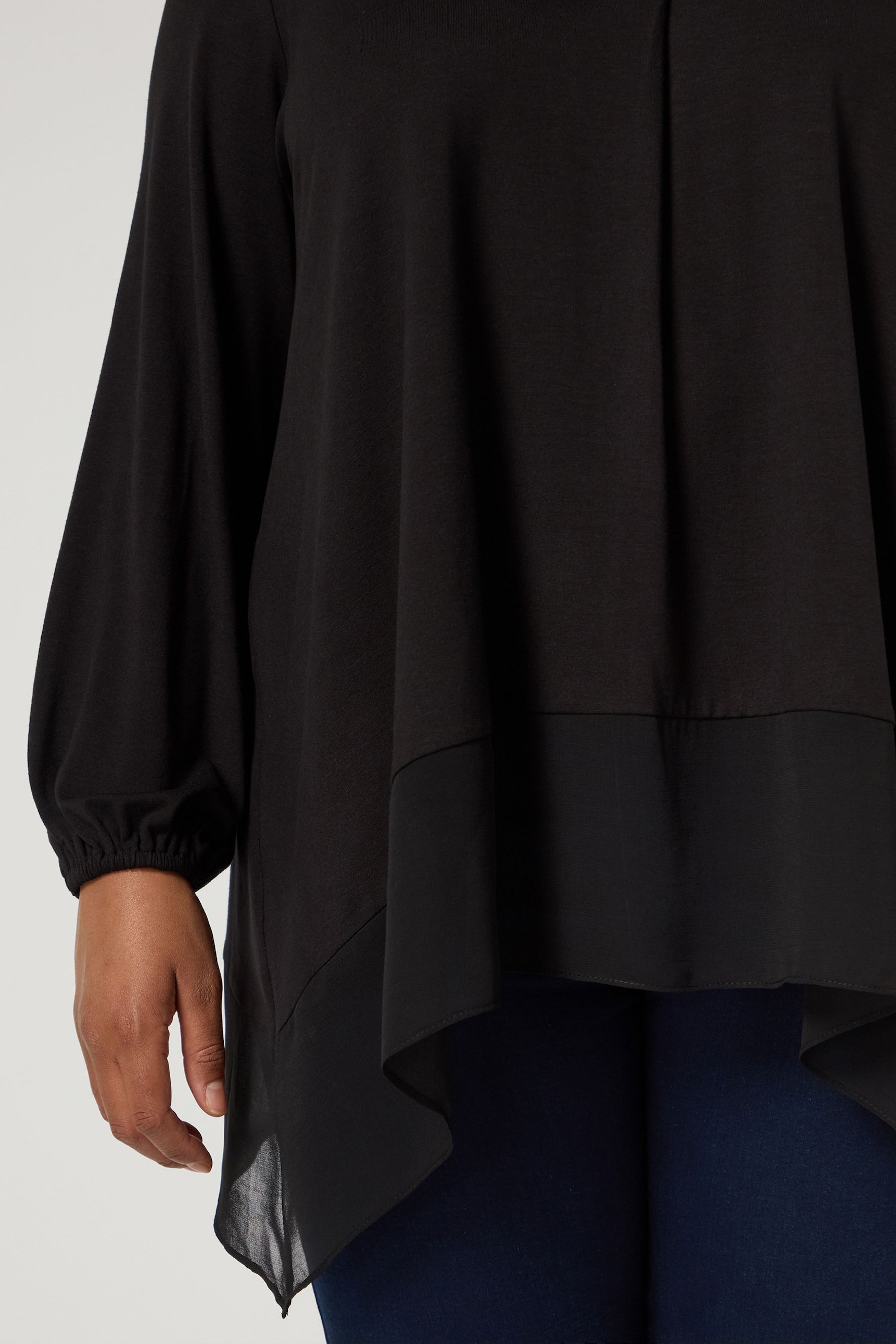 Buy Live Unlimited Curve Jersey Hanky Hem Black Tunic from Next Germany