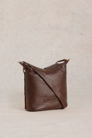 White Stuff Brown Mini Fern Leather Cross-Body Bag - Image 3 of 6