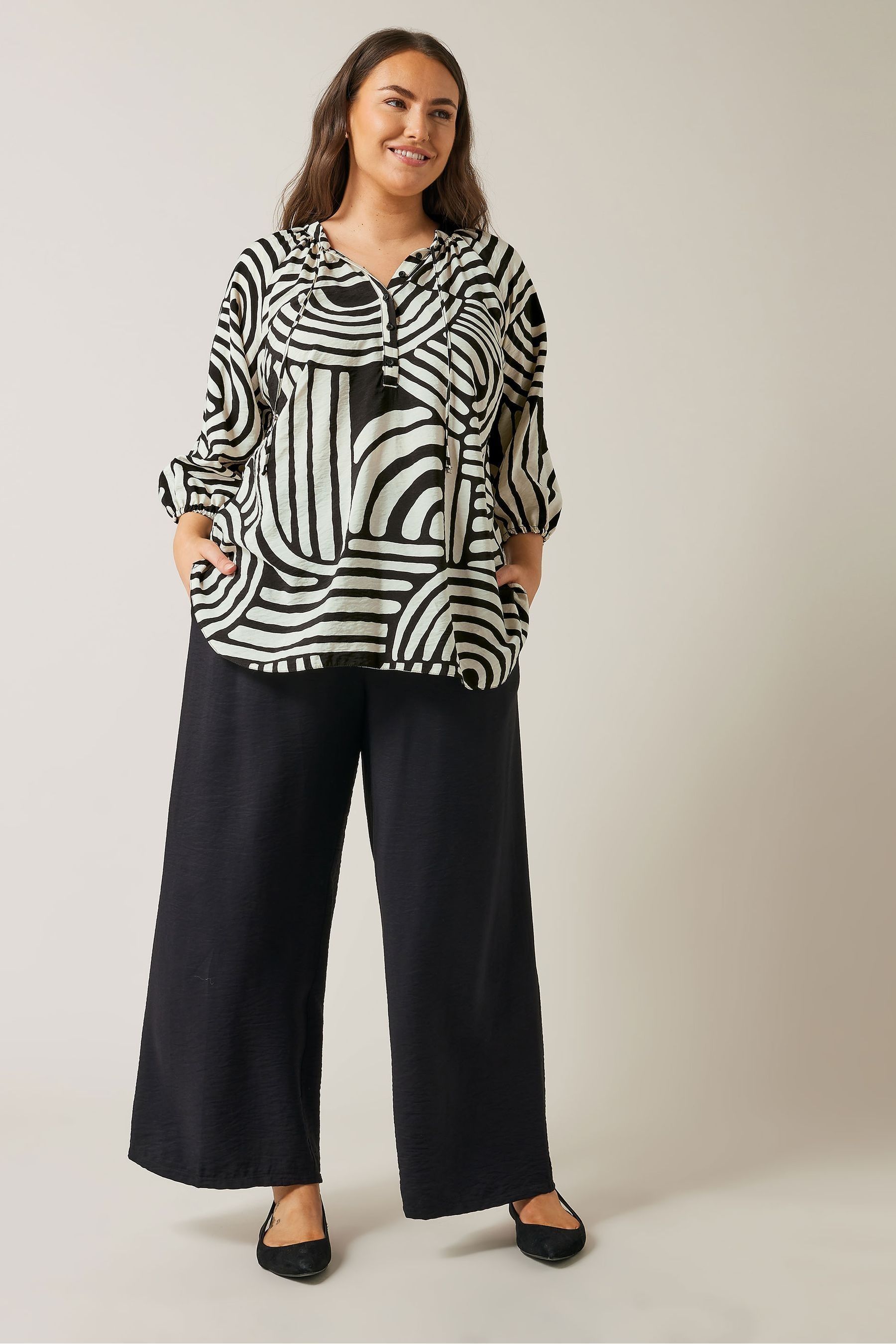 Evans Abstract Swirl Print Top