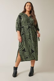 Evans Abstract Swirl Print Midi Dress - 圖片 1，共 5