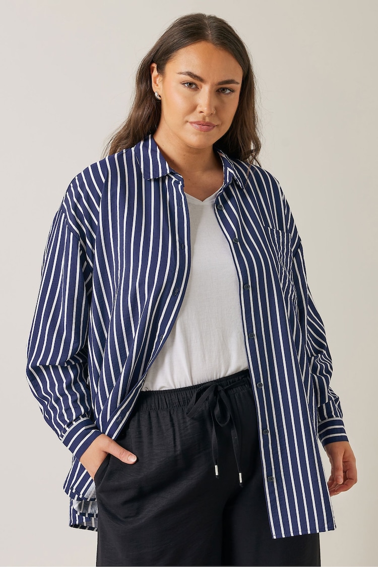 Evans Blue Stripe Girlfriend Shirt - Image 1 of 6