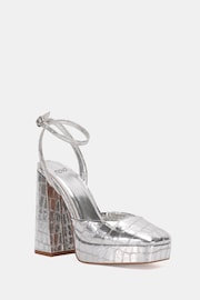 Novo Silver Ilika Platform Close Toe Heels - Image 3 of 6