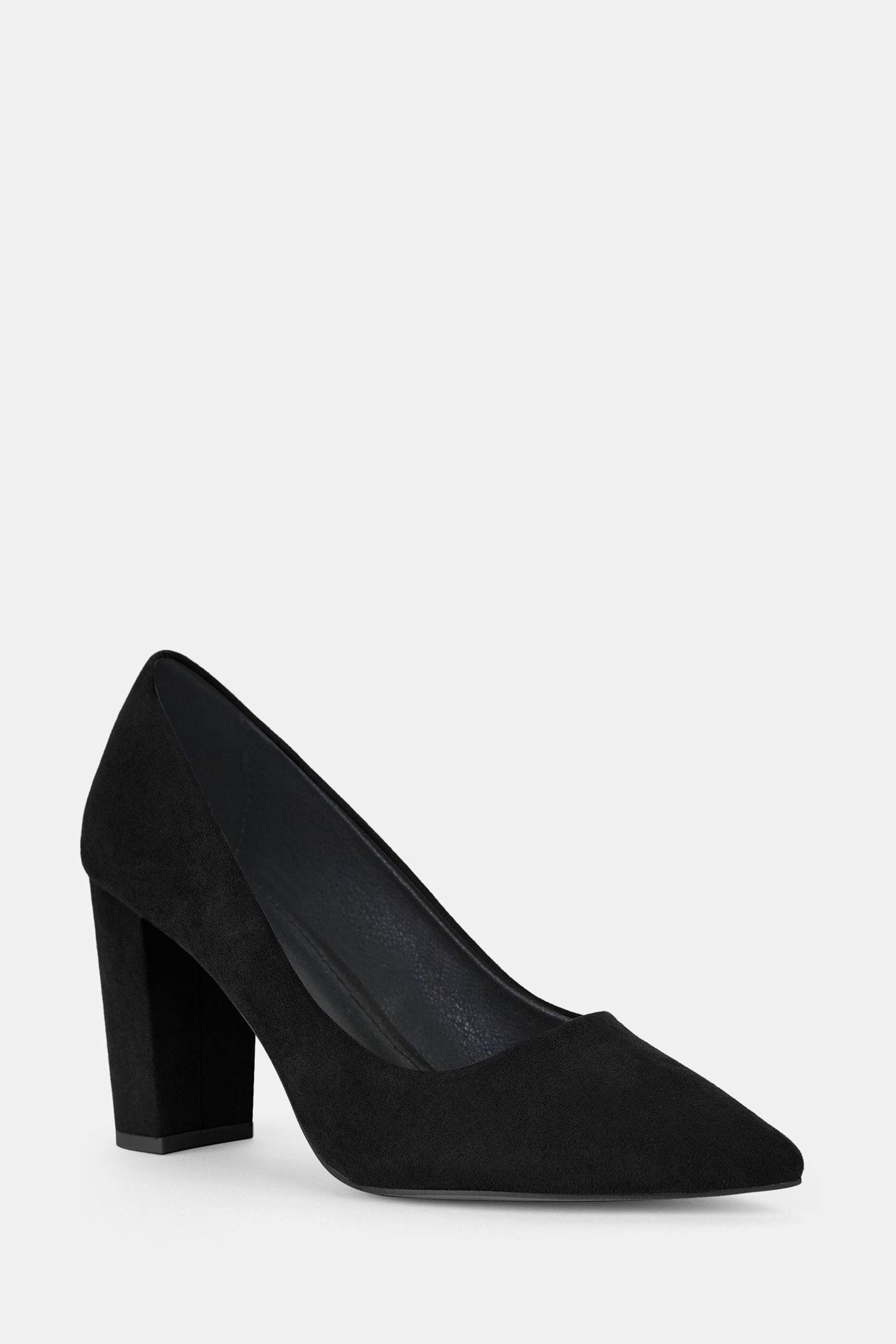Buy Novo Black Regular Fit Illiana Block Heel Point Court Shoes from Next Canada