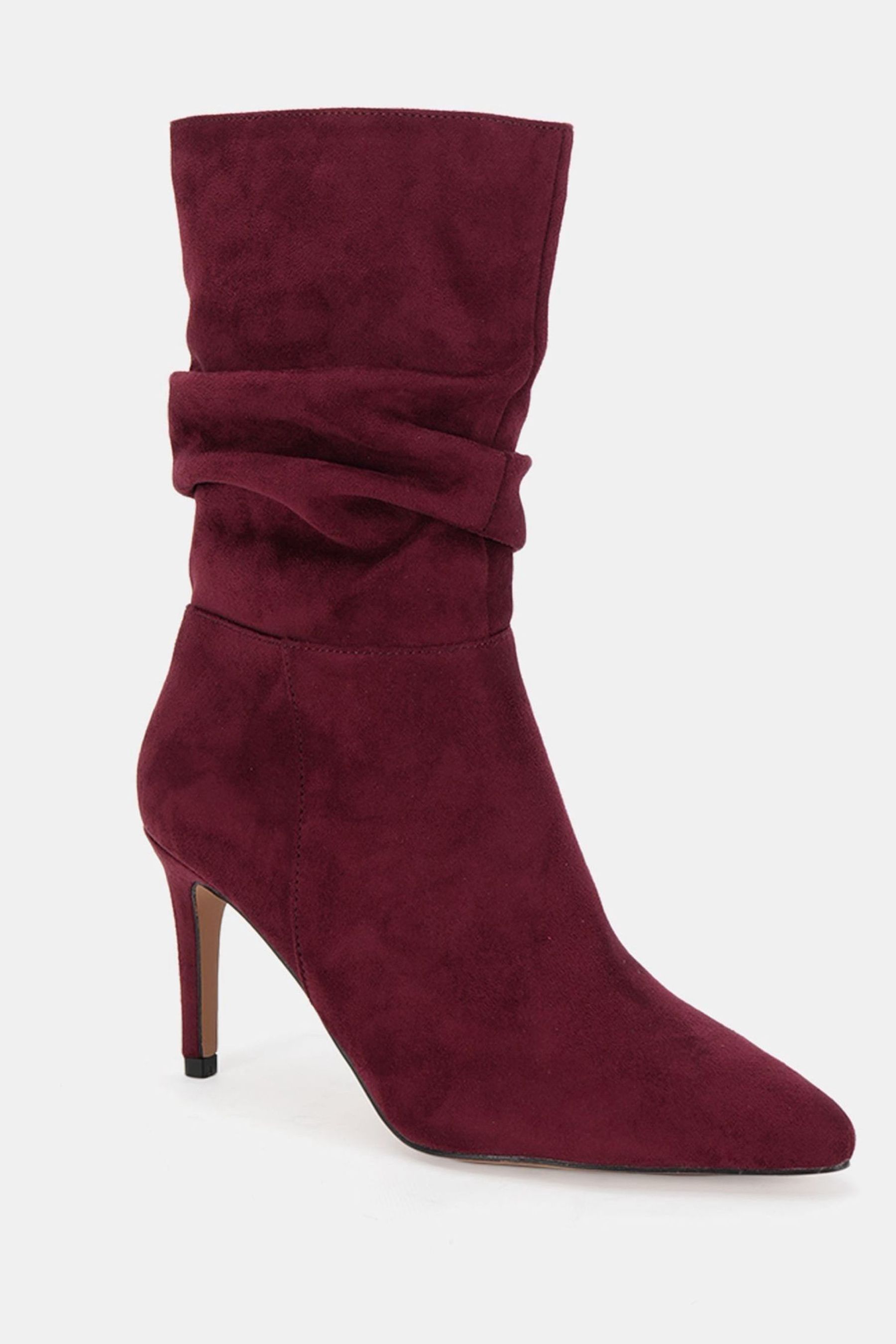 Novo Brown Dekota Ruched Point Mid Calf Boots