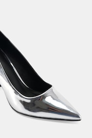 Novo Silver Regular Fit Illiana Block Heel Point Court Shoes - Image 6 of 6