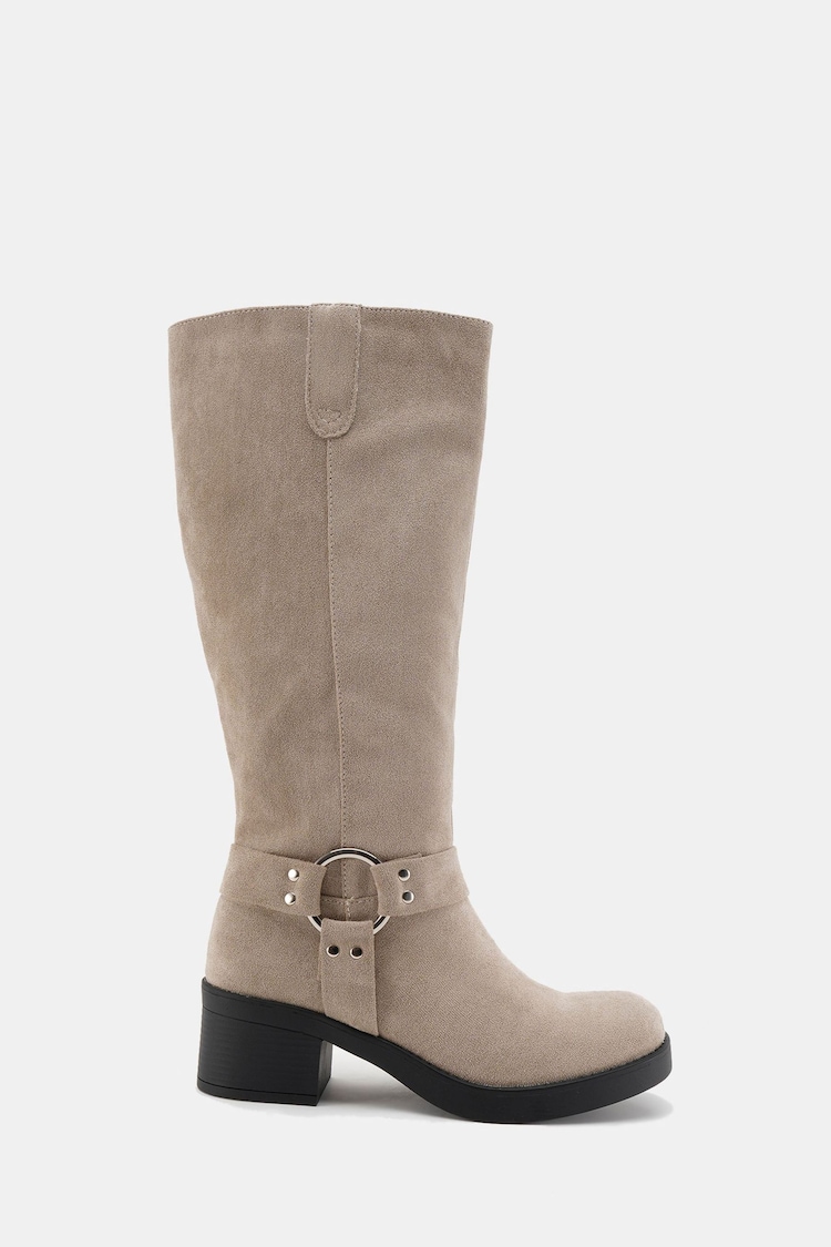 Novo Natural Delaware Harness Biker Knee Boots - Image 2 of 6