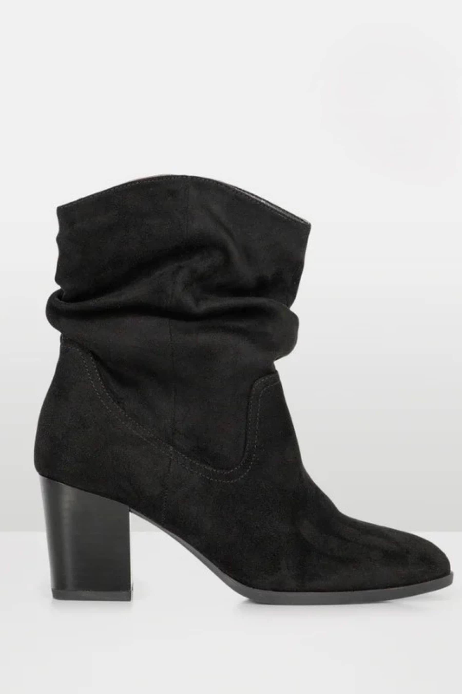Buy Novo Black Wide Fit Sheryl Slouch Block Heel Boots from the Next UK online shop