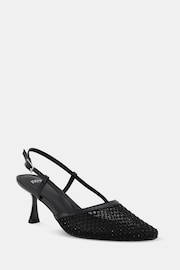 Novo Black Zaidan Mesh Embellished Slingback Court Shoes - Image 3 of 6