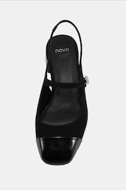 Novo Black Print Zimmy Low Block Slingback Mary Jane Shoes - Image 5 of 6