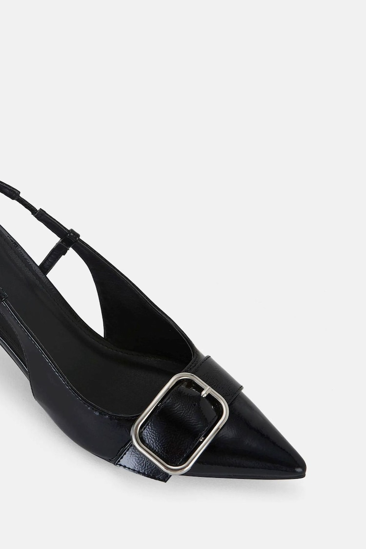 Novo Black Wide Fit Isera Point Slingback Buckle Court Shoes - Image 2 of 6