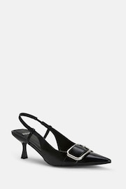 Novo Black Wide Fit Isera Point Slingback Buckle Court Shoes - Image 4 of 6