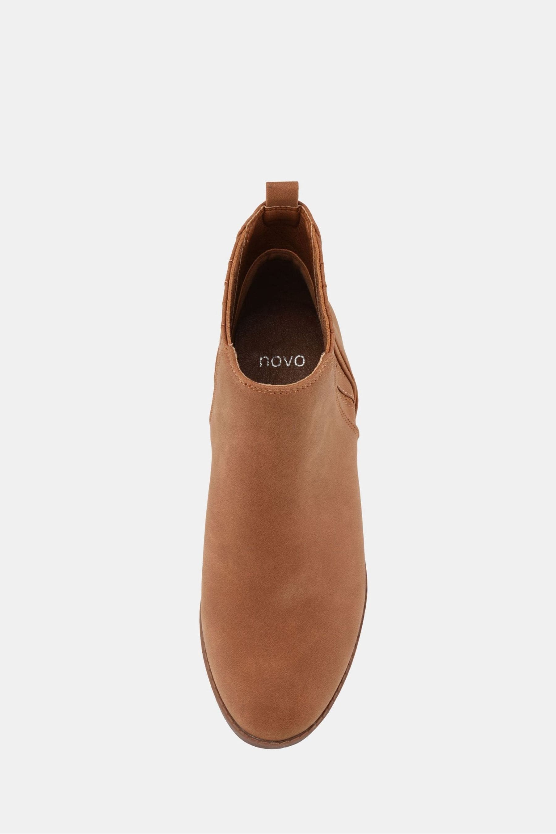 Novo Brown Wide Fit Dillion Low Ankle Chelsea Boots 4 EU 37 Womens