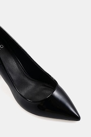 Novo Black Patent Wide Fit Illiana Block Heel Point Court Shoes - Image 6 of 6